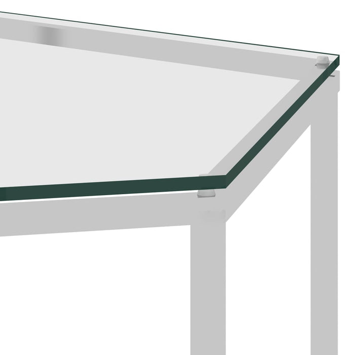 Coffee table silver 60x53x50 cm stainless steel and glass