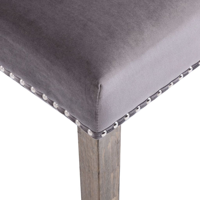 Dining room chair gray velvet