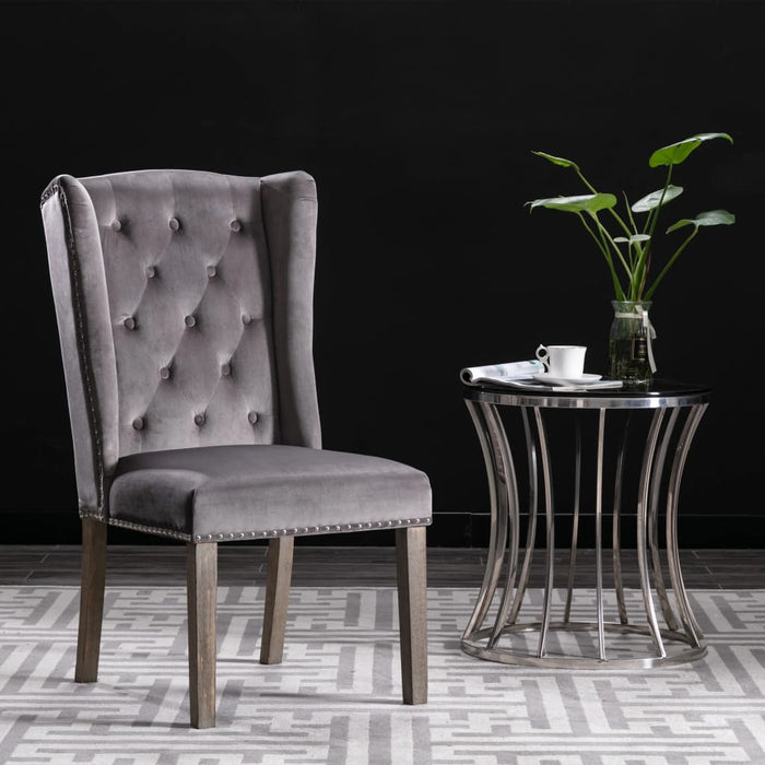 Dining room chair gray velvet