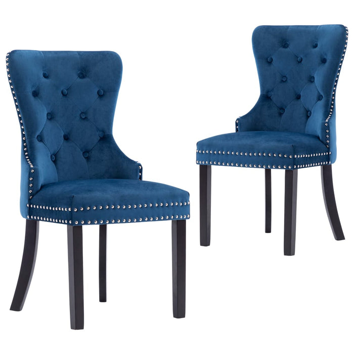 Dining room chairs 2 pcs. Blue velvet