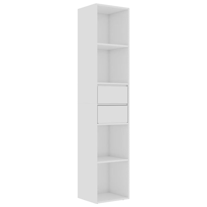 Bücherregal Hochglanz-Weiß 36x30x171 cm Holzwerkstoff