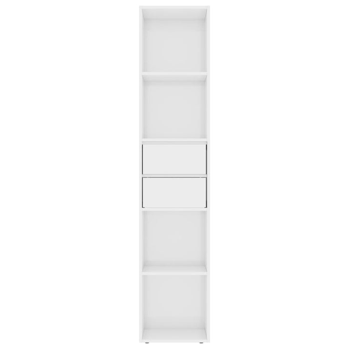 Bücherregal Hochglanz-Weiß 36x30x171 cm Holzwerkstoff