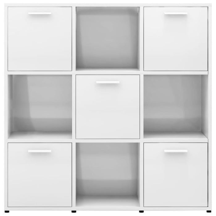 Bücherregal Hochglanz-Weiß 90x30x90 cm Holzwerkstoff