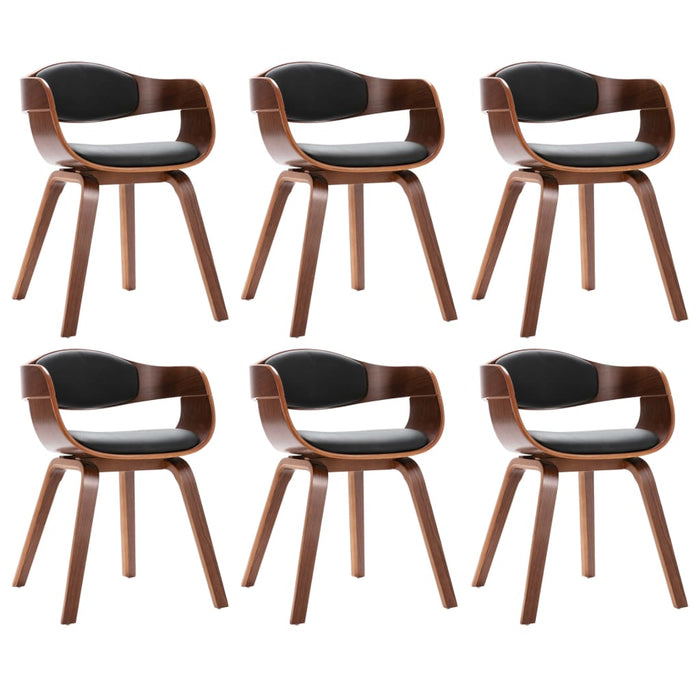 Dining room chairs 6 pcs. bentwood and faux leather