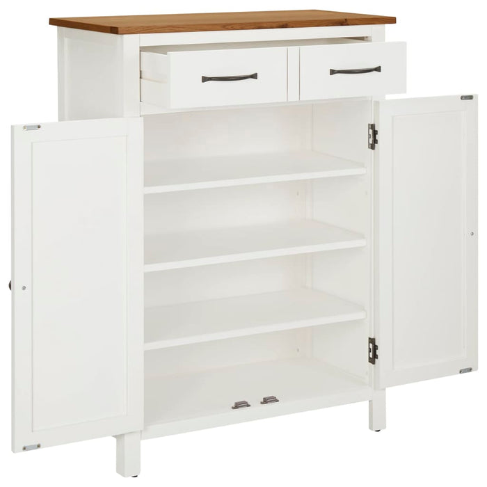 Schuhschrank 76x37x105 cm Eiche Massivholz