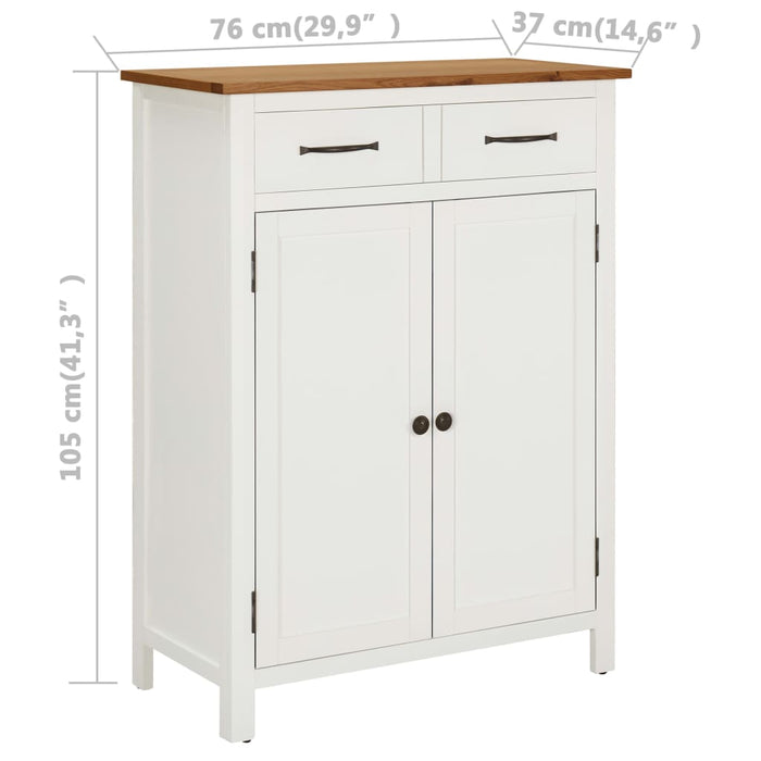 Schuhschrank 76x37x105 cm Eiche Massivholz