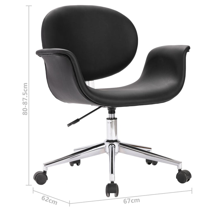 Drehbare Esszimmerstühle 4 Stk. Schwarz Kunstleder