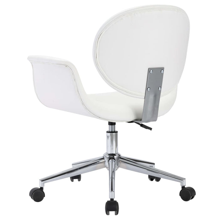 Swivel dining chairs 2 pcs. White faux leather