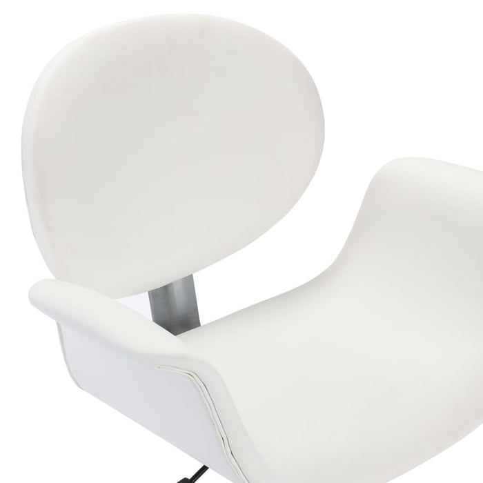Swivel dining chairs 2 pcs. White faux leather