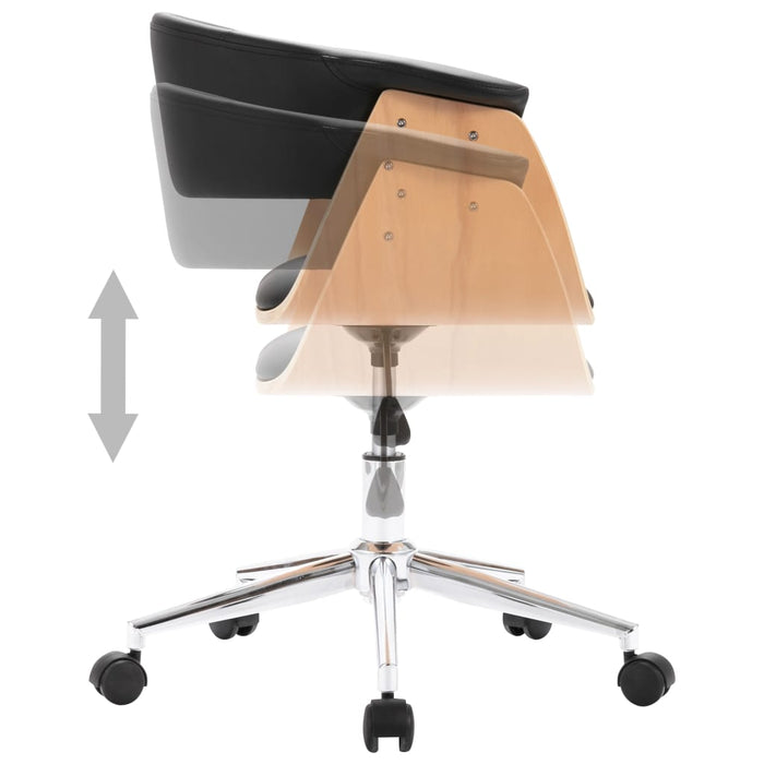 Drehbare Esszimmerstühle 4 Stk. Schwarz Kunstleder