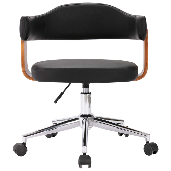 Drehbare Esszimmerstühle 6 Stk. Schwarz Bugholz und Kunstleder