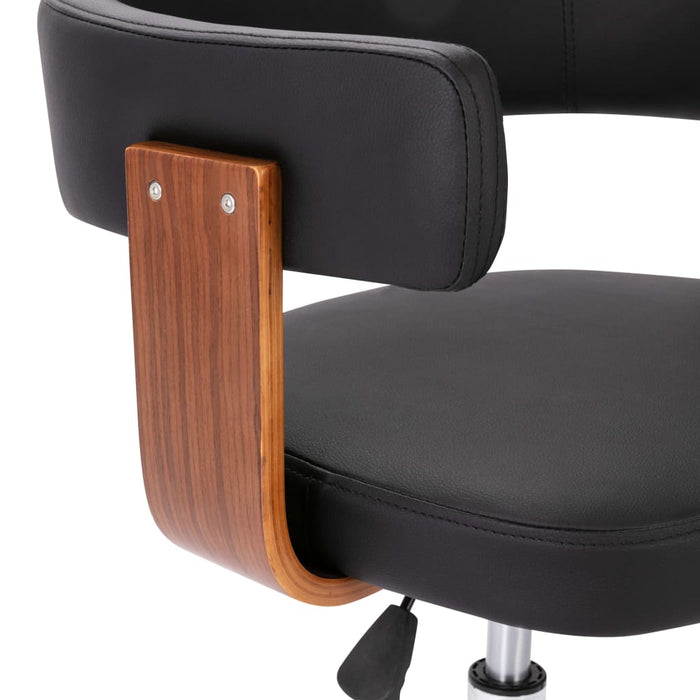Drehbare Esszimmerstühle 6 Stk. Schwarz Bugholz und Kunstleder
