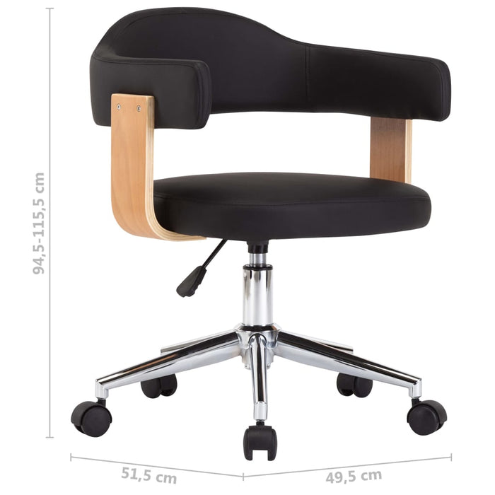 Drehbare Esszimmerstühle 4 Stk. Schwarz Kunstleder