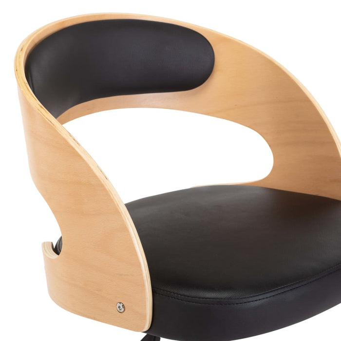 Drehbare Esszimmerstühle 6 Stk. Schwarz Bugholz und Kunstleder