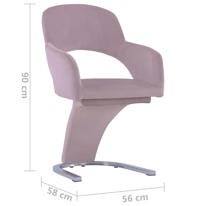 Esszimmerstühle 2 Stk. Rosa Samt
