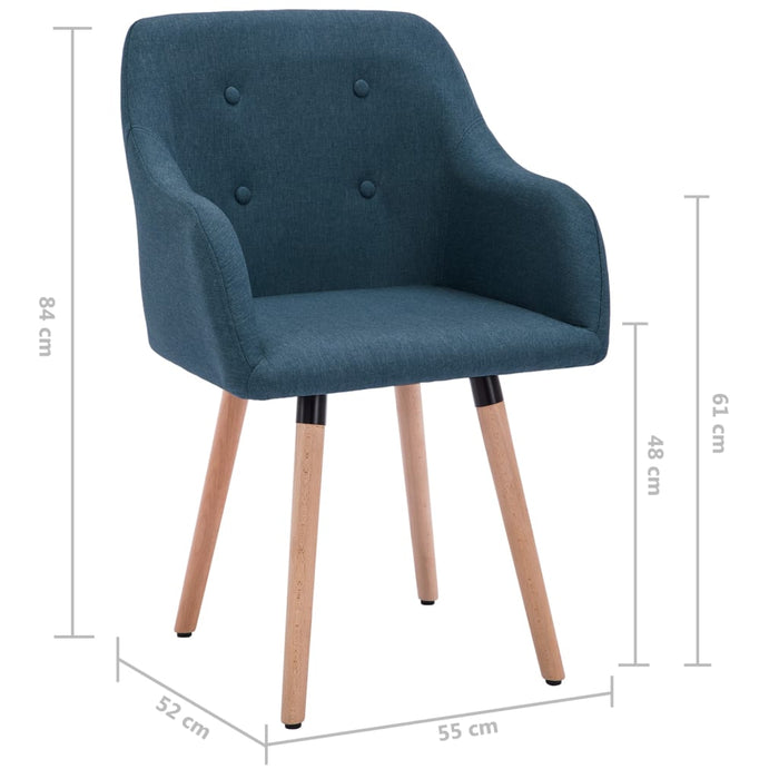 Esszimmerstühle 2 Stk. Blau Stoff