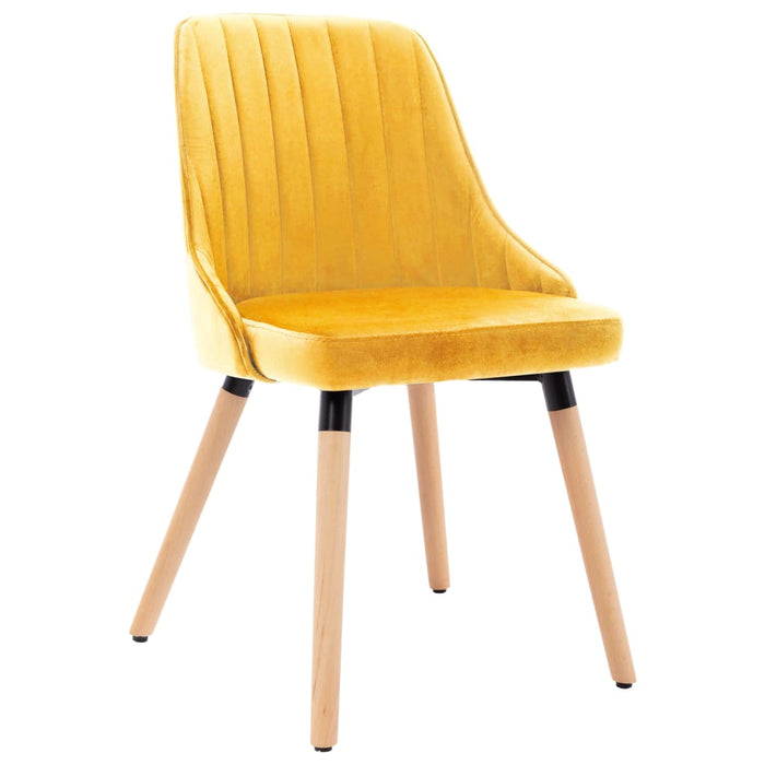 323059 vidaXL Dining Chairs 2 pcs Yellow Velvet