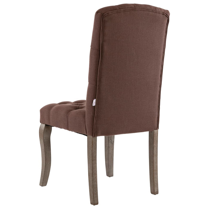 Esszimmerstühle 2 Stk. Braun Leinen-Optik Stoff