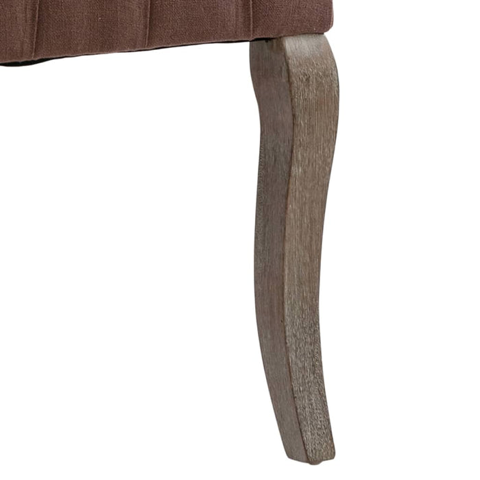 Esszimmerstühle 2 Stk. Braun Leinen-Optik Stoff