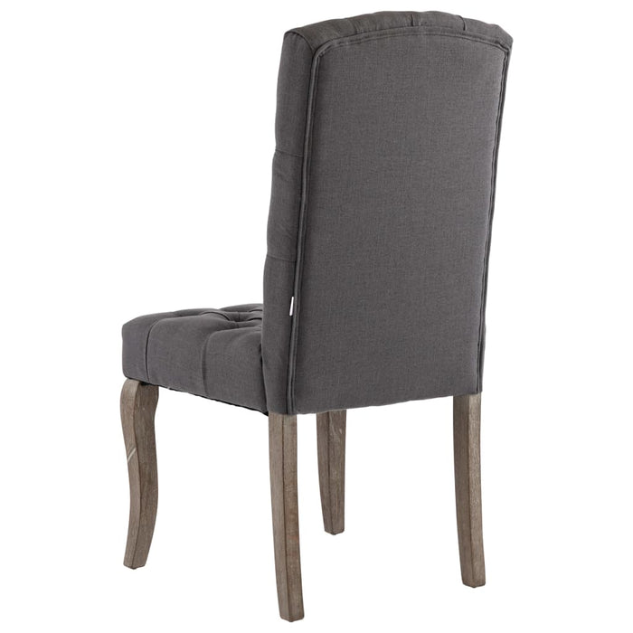 Dining room chairs 2 pcs. Gray linen look fabric