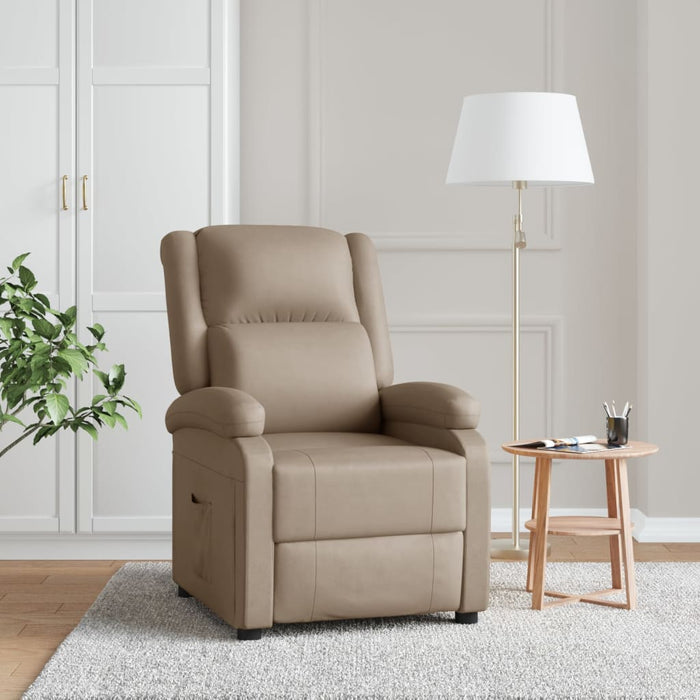 Relaxation chair cappuccino brown faux leather