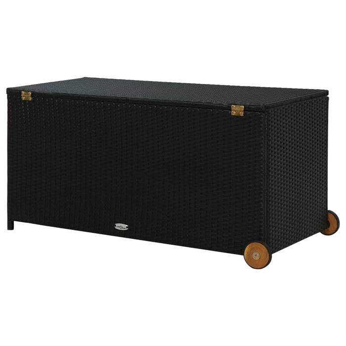 Garten-Aufbewahrungsbox Schwarz 120x65x61 cm Poly Rattan