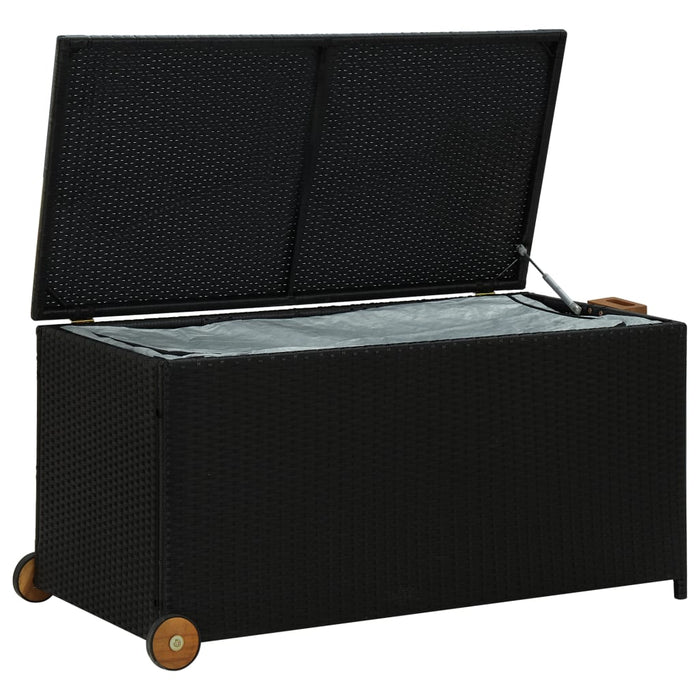 Garten-Aufbewahrungsbox Schwarz 120x65x61 cm Poly Rattan