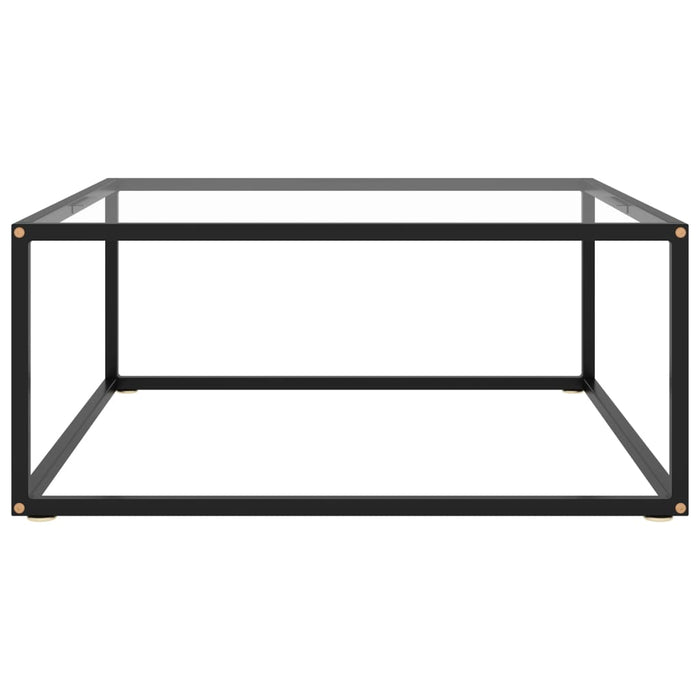 Couchtisch Schwarz mit Hartglas 80x80x35 cm