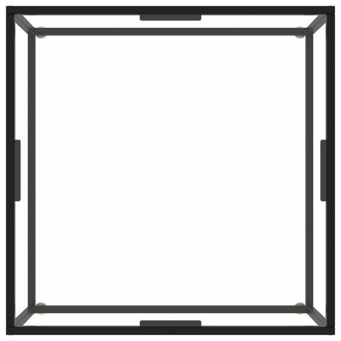 Couchtisch Schwarz mit Hartglas 80x80x35 cm