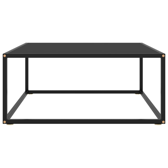 Couchtisch Schwarz mit Schwarzem Glas 80x80x35 cm