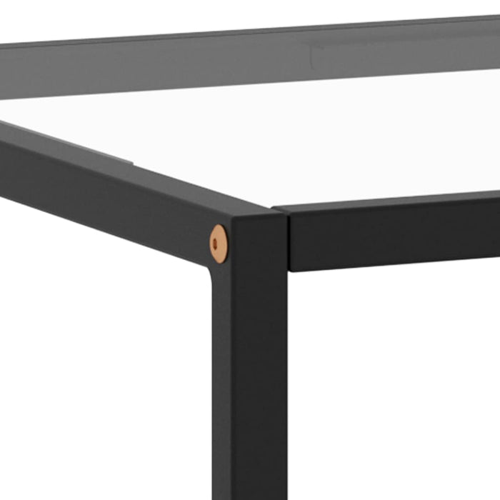 Coffee table black with tempered glass 120x50x35 cm