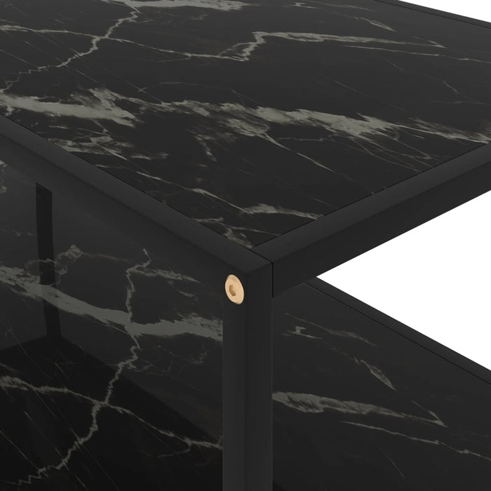 Coffee table black 100x50x35 cm tempered glass