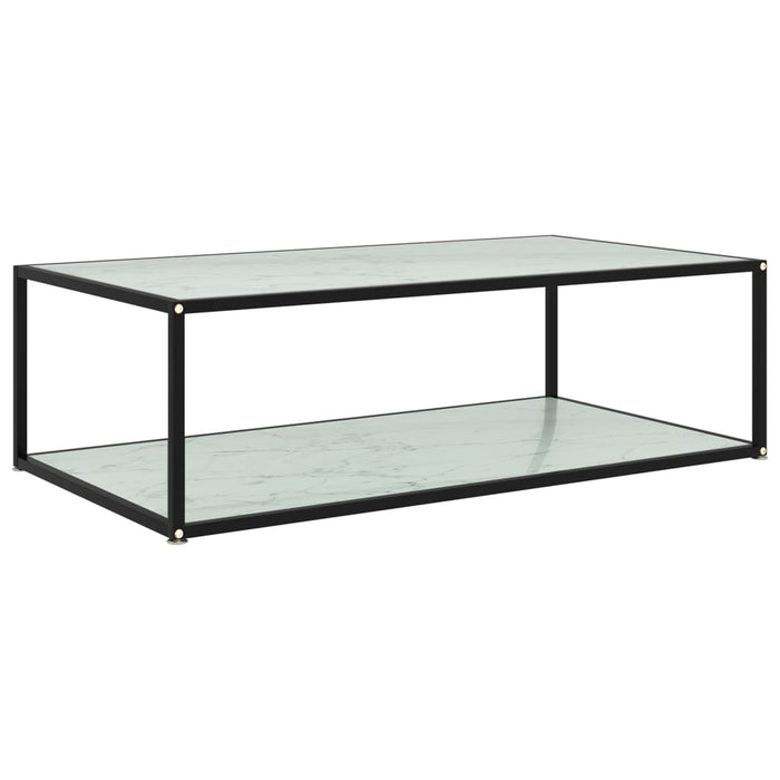 Coffee table white 120x60x35 cm tempered glass