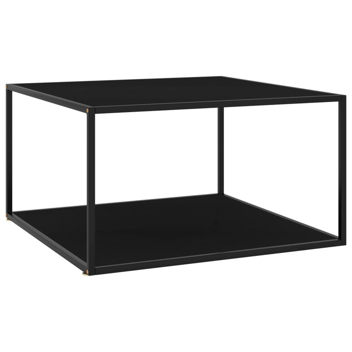 Couchtisch Schwarz mit Schwarzem Glas 90x90x50 cm
