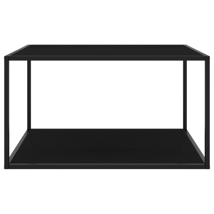 Couchtisch Schwarz mit Schwarzem Glas 90x90x50 cm