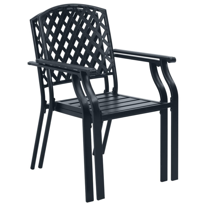 Gartenstühle 4 Stk. Mesh-Design Stahl Schwarz