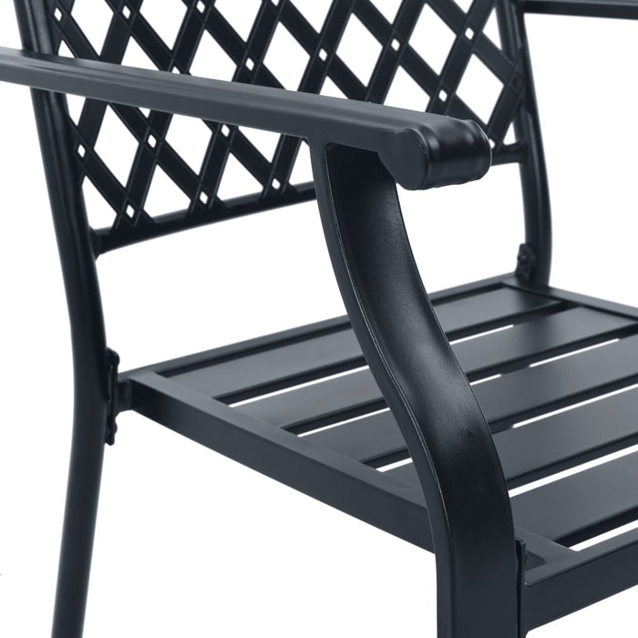 Gartenstühle 4 Stk. Mesh-Design Stahl Schwarz