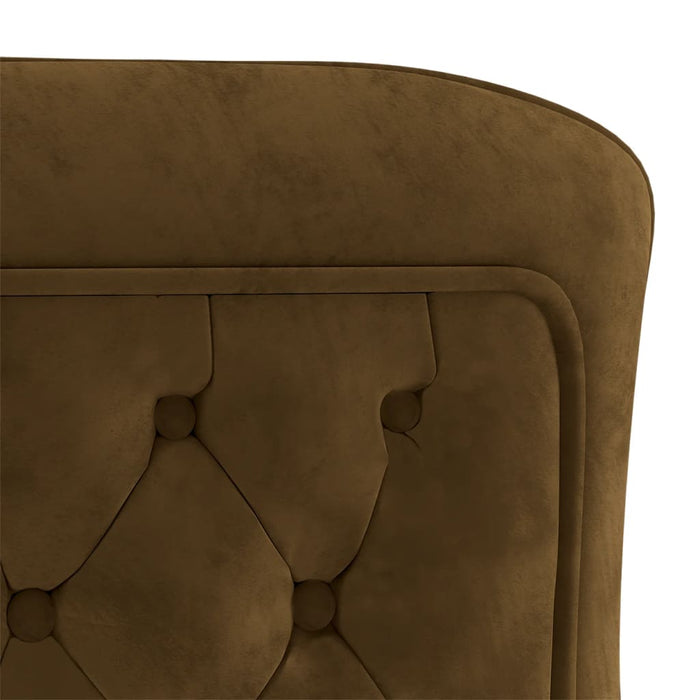 Esszimmerstuhl Braun 53x52x98 cm Samt & Edelstahl