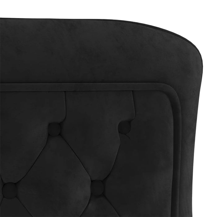 Esszimmerstuhl Schwarz 53x52x98 cm Samt & Edelstahl