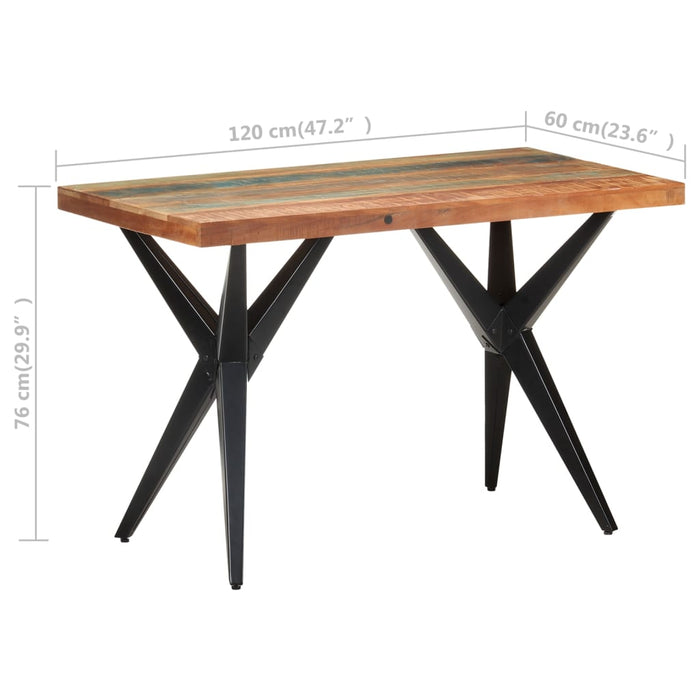 Dining table 120x60x76 cm reclaimed solid wood