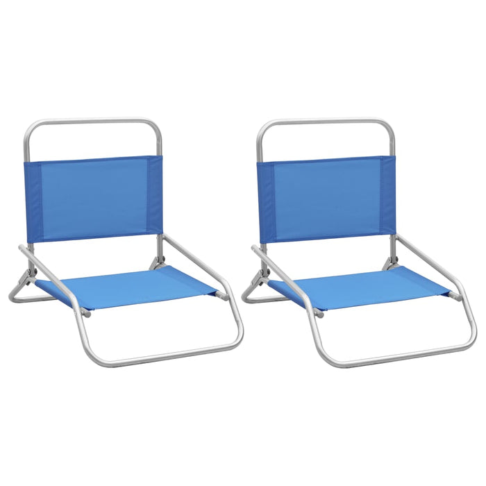 Klappbare Strandstühle 2 Stk. Blau Stoff