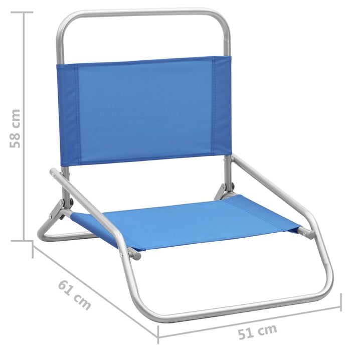 Klappbare Strandstühle 2 Stk. Blau Stoff