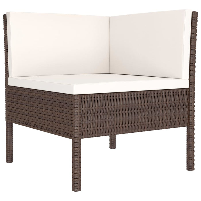 2-tlg. Garten-Lounge-Set mit Auflagen Poly Rattan Braun