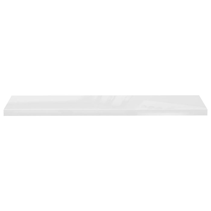 Floating wall shelves 2 pieces high gloss white 120x23.5x3.8cm MDF