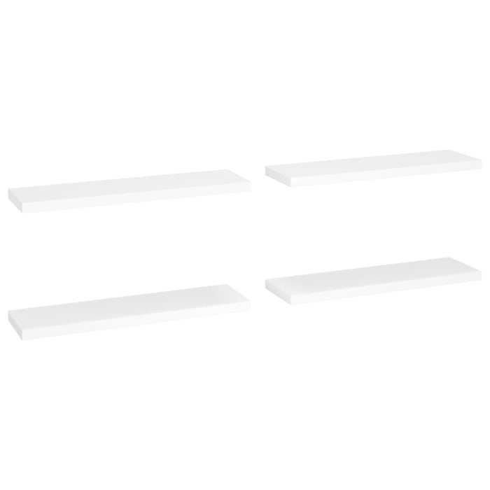 Floating wall shelves 4 pcs. White 90x23.5x3.8 cm MDF