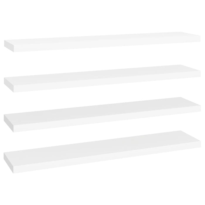 Floating wall shelves 4 pcs. White 120x23.5x3.8 cm MDF