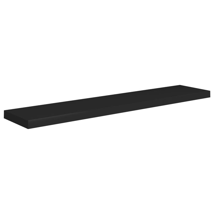 Floating wall shelves 2 pcs. Black 120x23.5x3.8 cm MDF