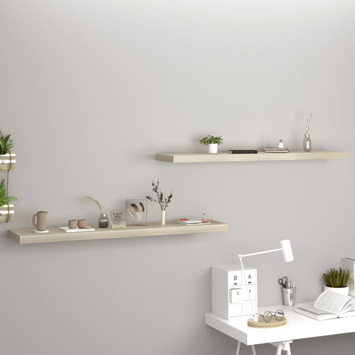Floating wall shelves 2 pcs. Oak color 120x23.5x3.8 cm MDF