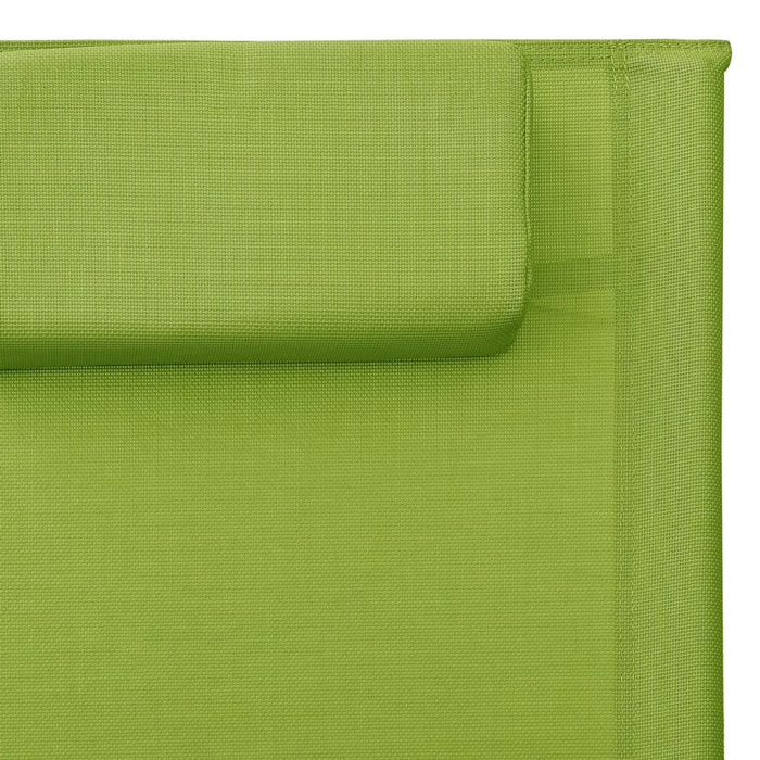 Sun lounger Textilene Green and Gray