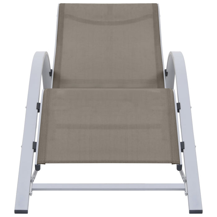 Sonnenliegen 2 Stk. mit Tisch Aluminium Taupe